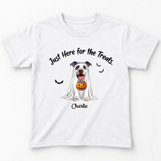 Funny Just Here for the Treats Halloween Custom Dogs Standard Youth T-Shirt FSDM100