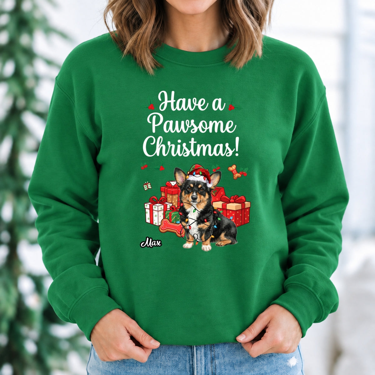 Funny Have A Pawsome Christmas Custom Dogs Christmas Unisex Standard Crew Neck Sweatshirt FSDM124