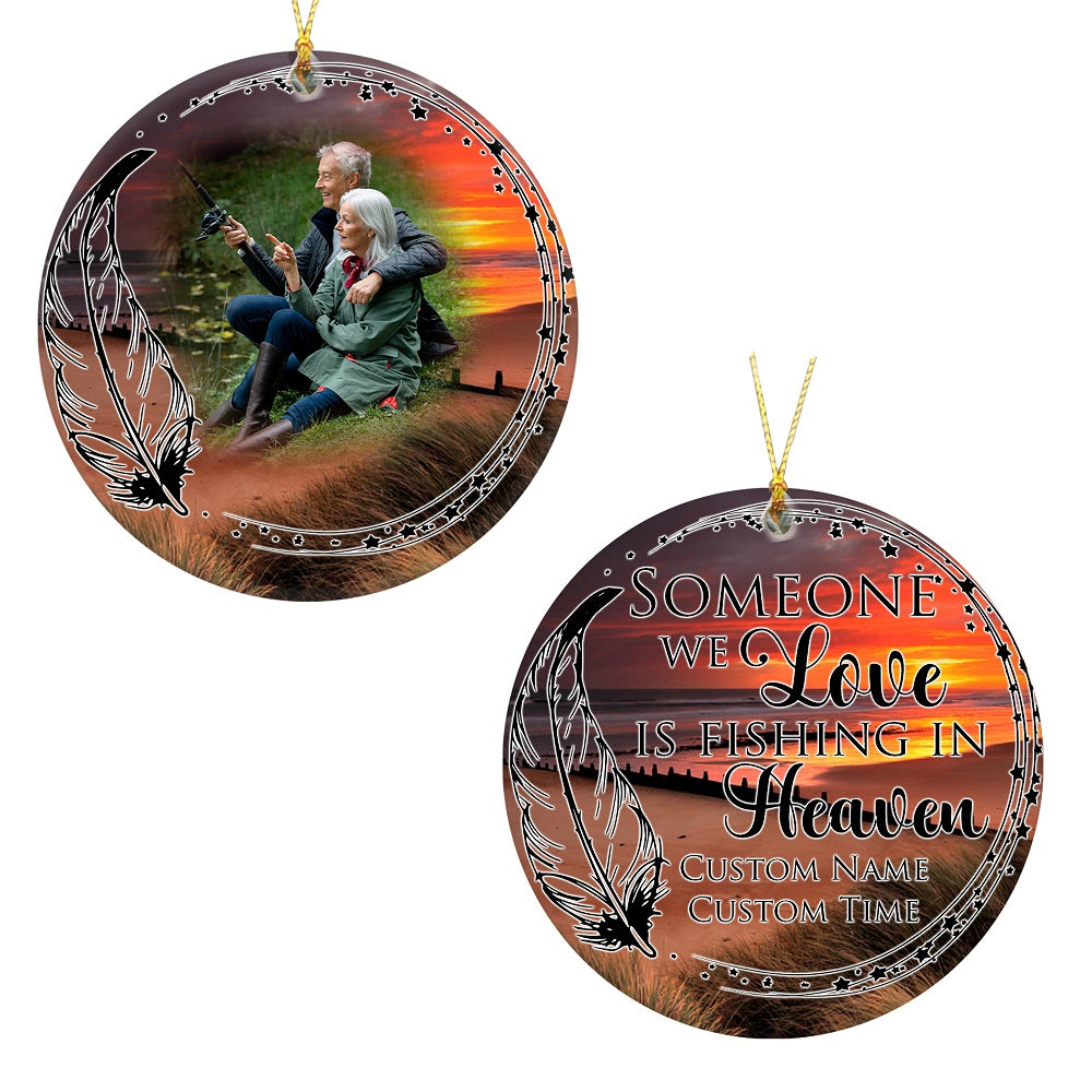 Someone We Love is Fishing in Heaven Ornament, Personalized Memorial G –  Myfihu