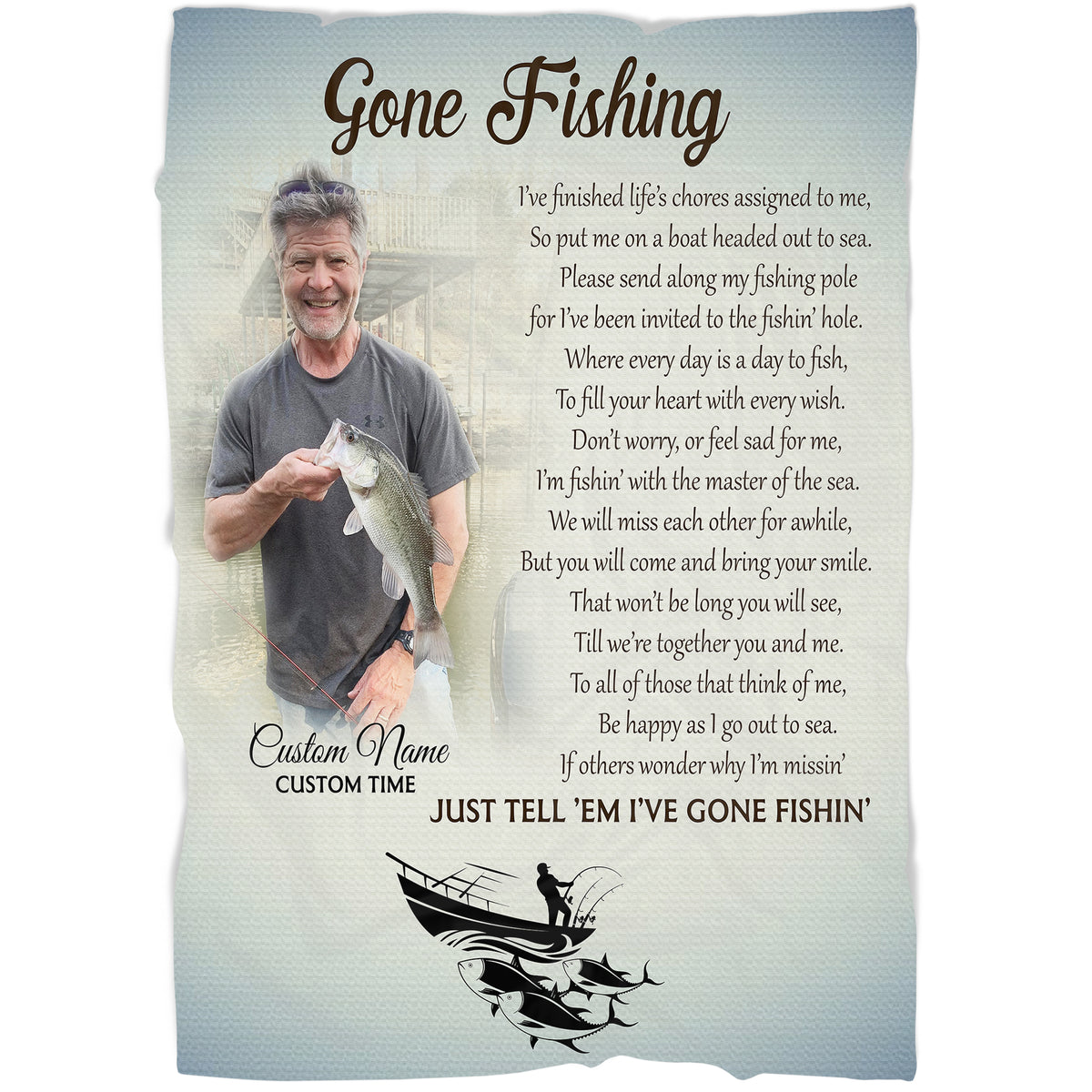  Personalized Fishing Memorial Ornament, Gone Fishing in Heaven  Ornament, in Loving Memory Home Decor, Remembrance Gifts for Fisherman,  Loss of Dad, Husband, Brother, Uncle : Home & Kitchen