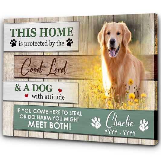 Personalized Dog Canvas| Good Lord & A Dog - Custom Dog Print on Canvas, Dog Wall Art, Gift for Dog Owners, Sympathy Gift for Dog Mom, Dog Dad| JCD790