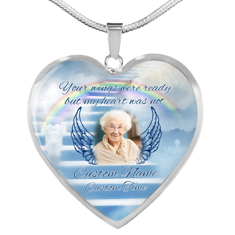 Custom remembrance necklace| Your wings were ready| Memorial gift for loss loved one in heaven NNT07