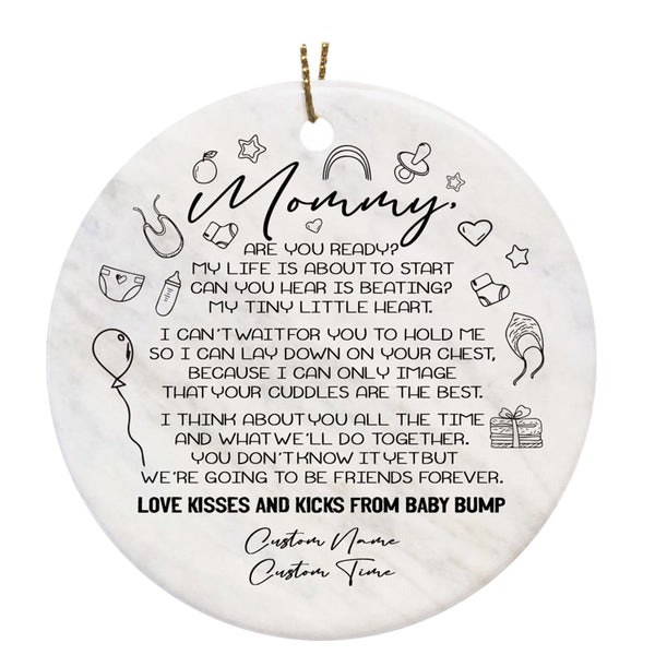 Custom Mommy To Be Ornament| Keepsake Gift for New Mom, Expecting Mom on First Mother's Day| JOR124