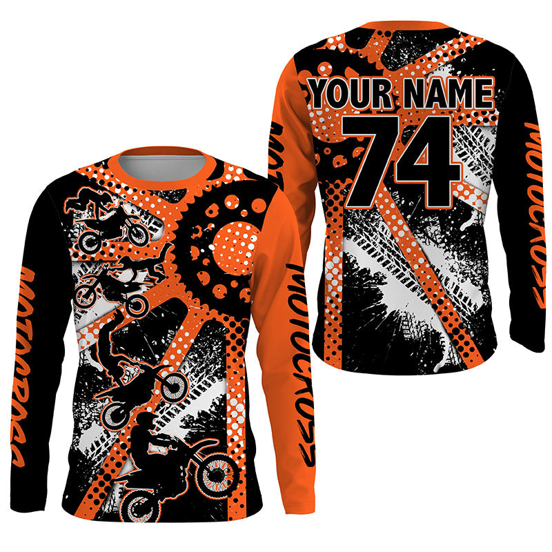 custom mx gear Dirt bike freestyle kid men women custom MX jersey UPF30+ orange Motoc – Myfihu