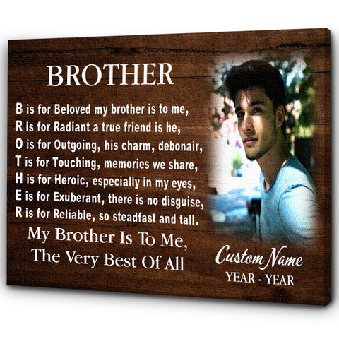 Brother remembrance canvas personalized - Brother in heaven memorial, Sympathy gift for loss brother CNT25
