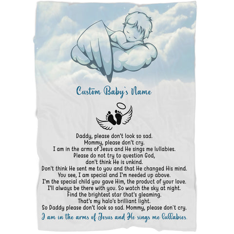 Baby Memorial Blanket Personalized, Sympathy Gifts for Loss of Baby, Loss of Child, Child Loss Memorial Gifts VTQ114