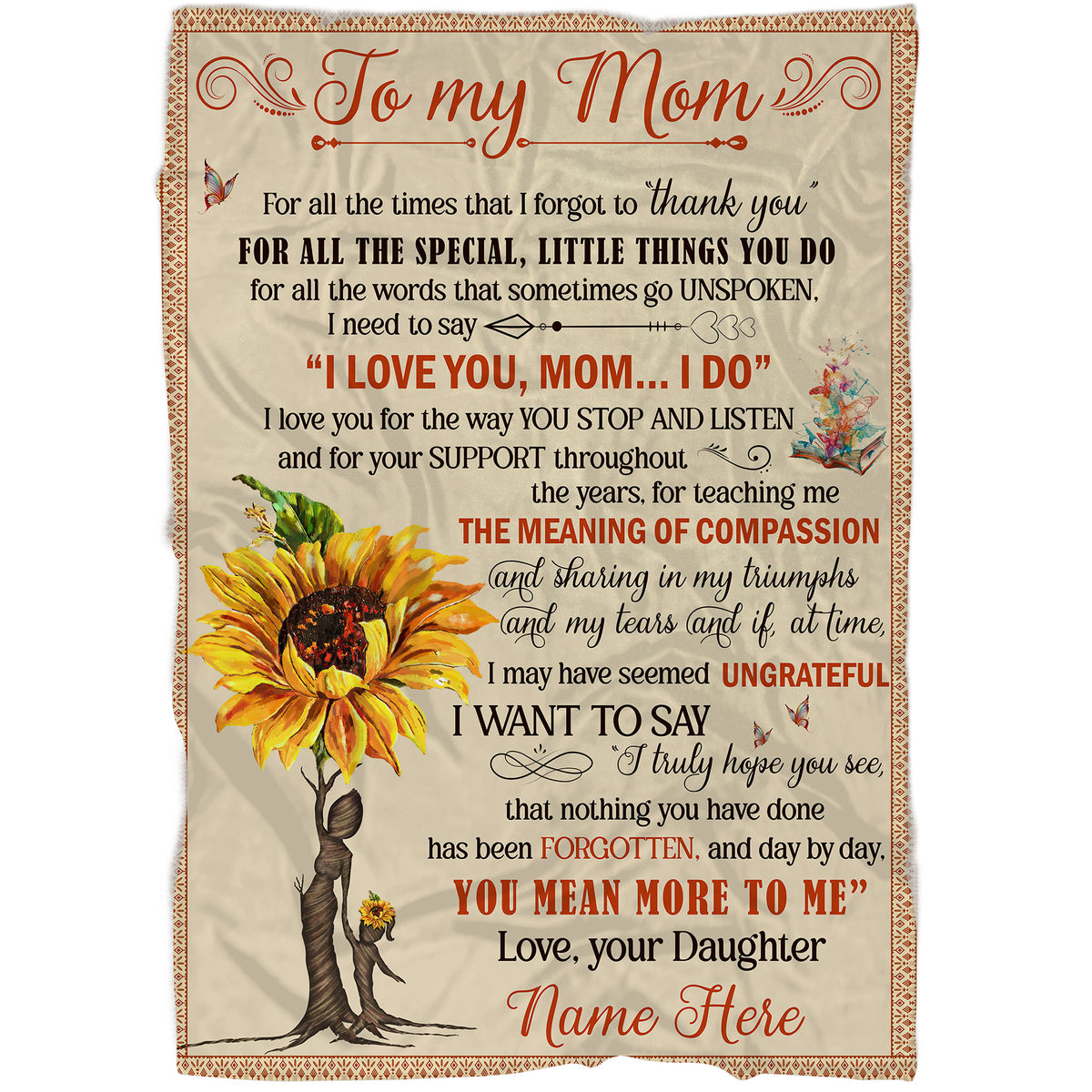 Personalized Mother's day fleece blanket gifts for Mom To my Mom my Biggest  Fan - Unifury