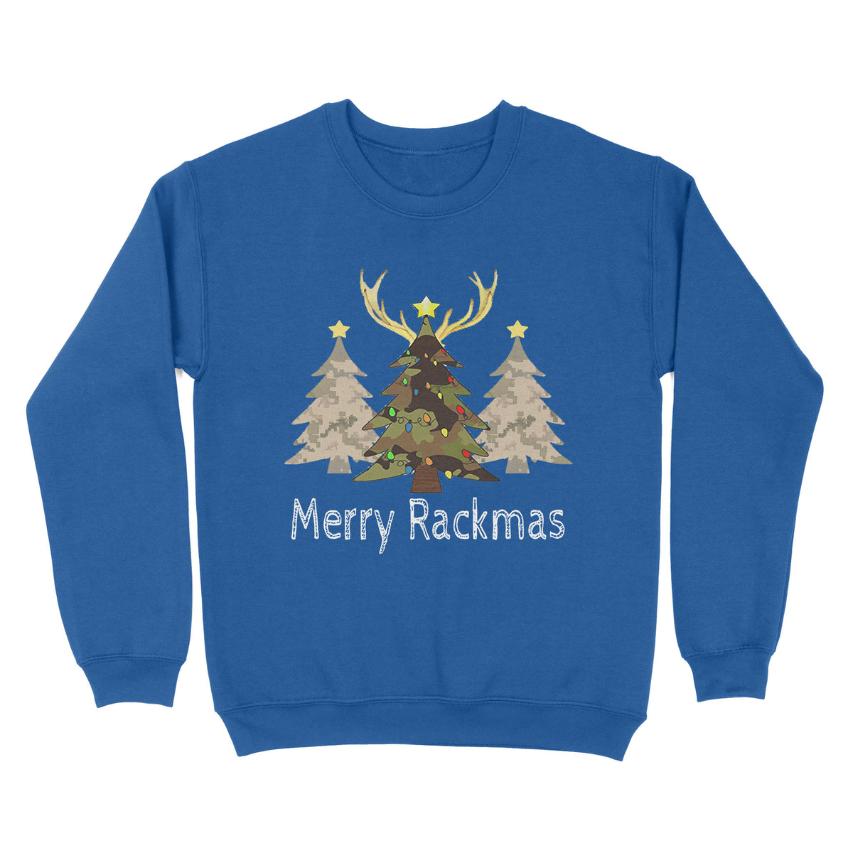 Deer, Elk, Moose hunting Merry Rackmas hunting gift for men Standard Crew Neck Sweatshirt