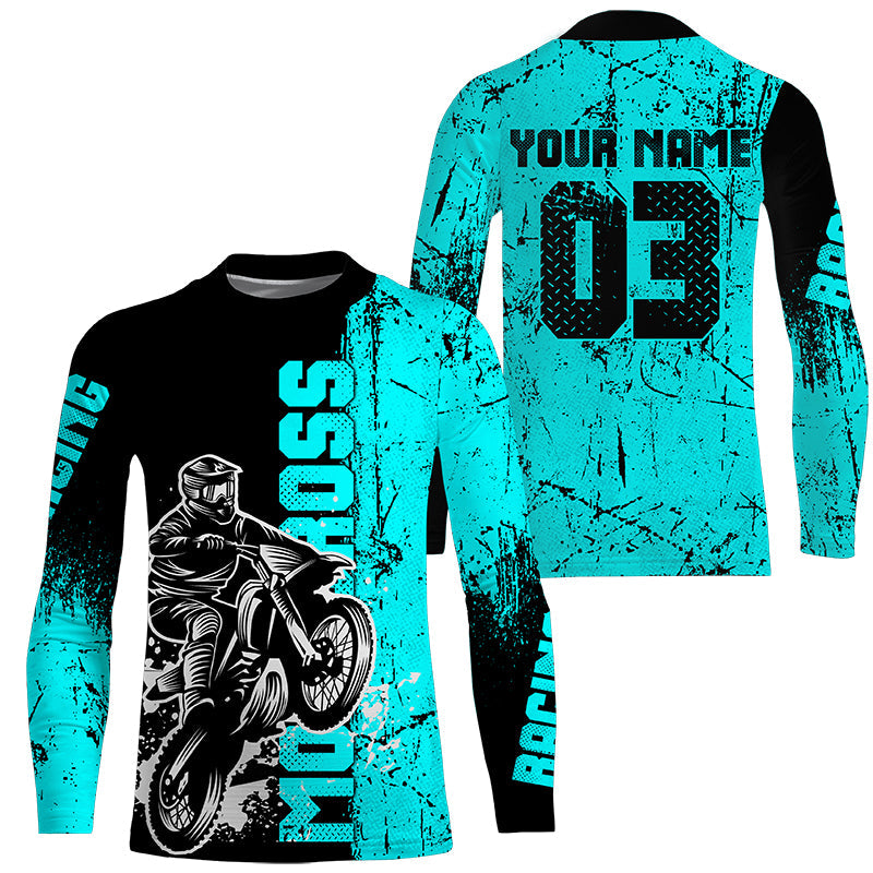 Personalized Motocross Jersey UPF30+, Motorcycle Green Dirt Bike Racin –  Myfihu