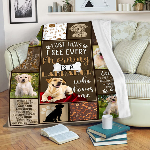 Labrador Retriever Fleece Blanket| I See Every Morning Is Labrador Retriever Lover Gift for Lab Mom Lab Dad JBD352