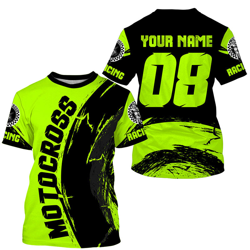 Personalized Motocross Jersey UPF30+, Motorcycle Green Dirt Bike Racin –  Myfihu