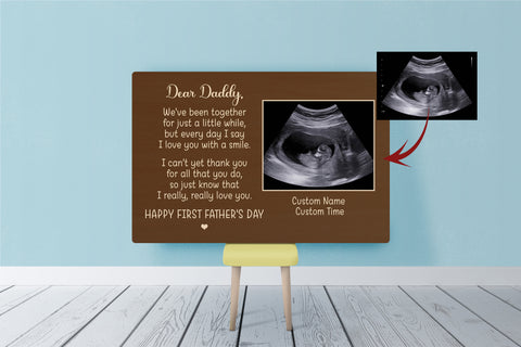 First Father's Day Canvas Custom Gift from Baby Bump| 1st Time Dad New Dad Expecting Father Daddy To Be JC864