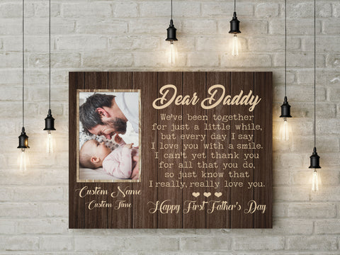 First Father's Day Canvas for New Dad| Custom Gift from Baby for Father, Expecting Dad, 1st Time Dad| JC867