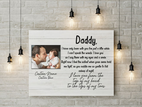 Custom Canvas for New Dad| First Father's Day Gift for Husband, Dad To Be, Expecting Dad| JC863