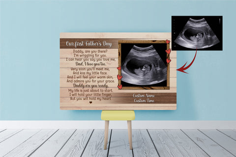 Personalized Canvas for New Dad| Daddy Are Ready| First Father's Day Gift for Husband, Expecting Dad| JC868