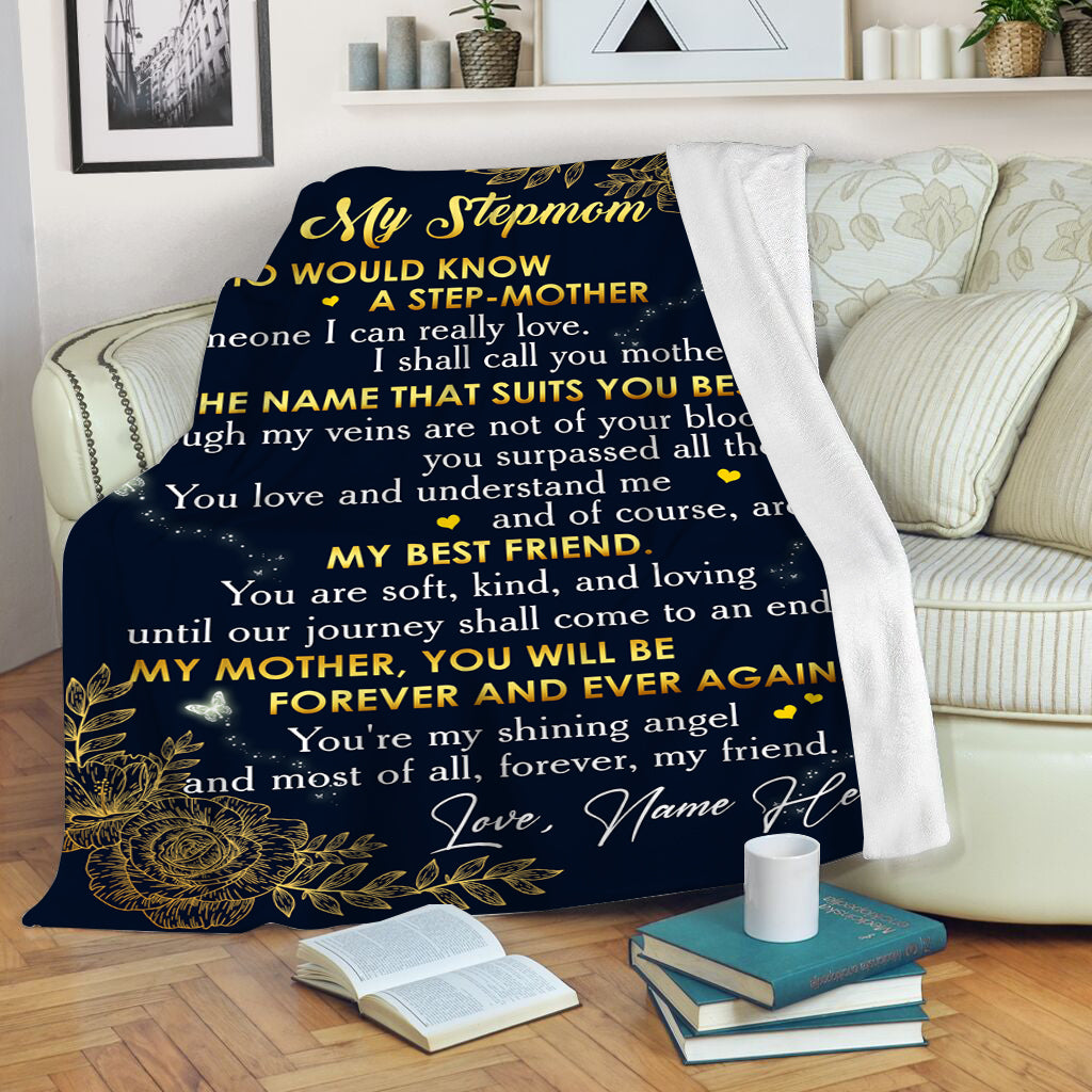 Best Step Mom Ever Personalized Photo Blanket, Step Mother