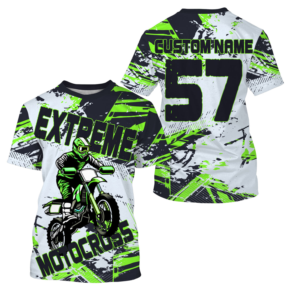 Personalized Motocross Jersey UPF30+, Motorcycle Green Dirt Bike Racin –  Myfihu