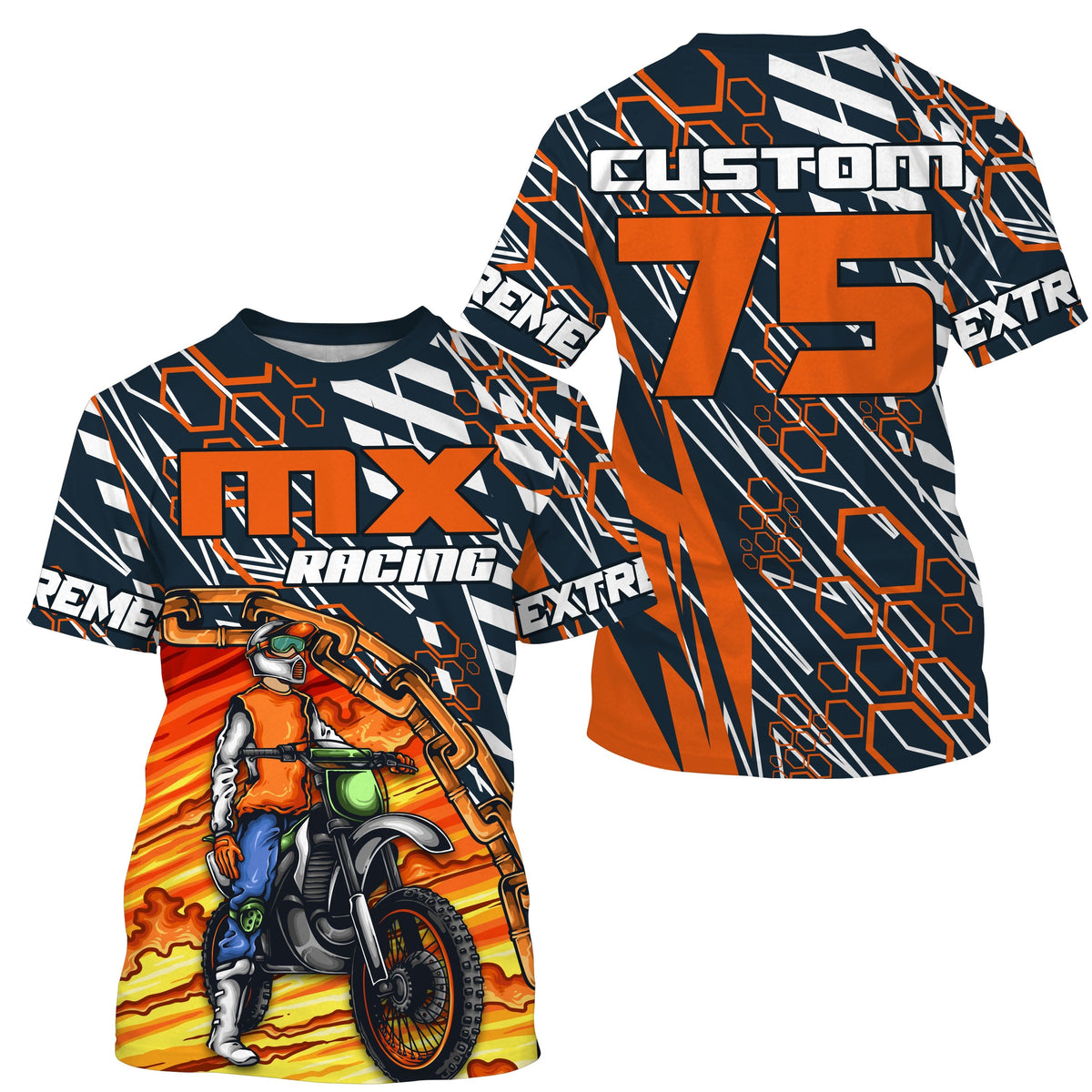 Myfihu Skull Motocross Jersey Custom Dirt Bike Off-Road Kid Men Women Upf30+ MotoX Racing Shirt Motorcycle PDT284, Adult Long Sleeves UPF / S
