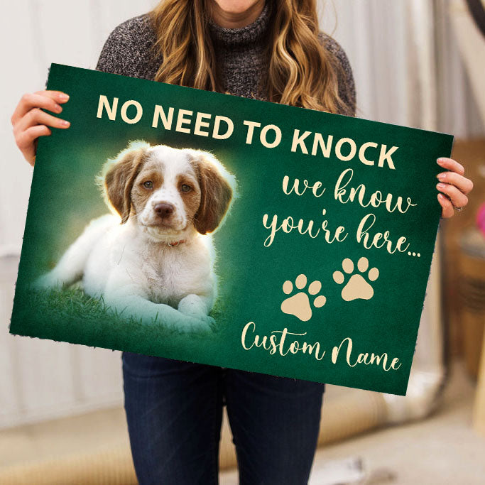 No Need to Knock“ Custom Pet Photo Doormat