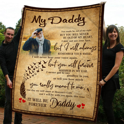 My Daddy Blanket| Personalized Dad Blanket with Picture| Dad Gift| Sentimental Gift for Dad on Christmas, Birthday, Father's Day JB191