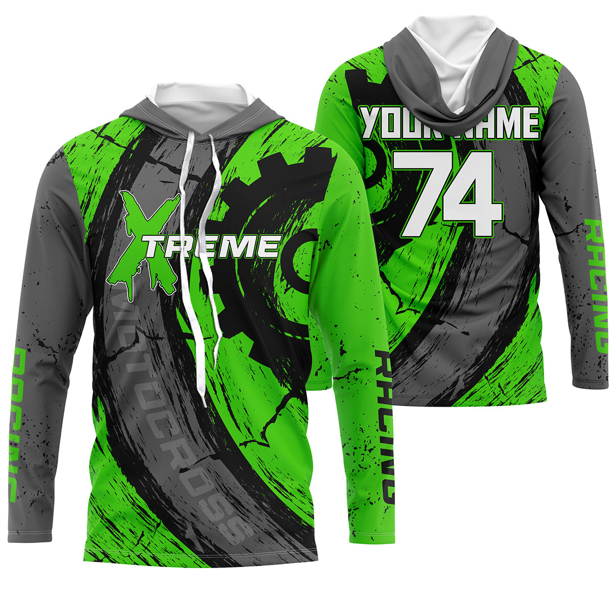 Personalized Motocross Jersey UPF30+, Motorcycle Green Dirt Bike Racin –  Myfihu