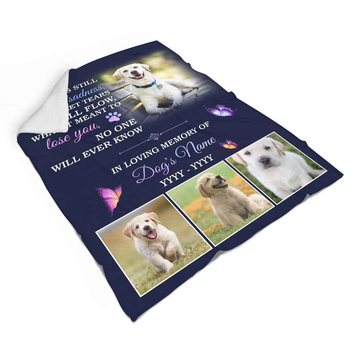 Personalized Dog Memorial Blanket| In Loving Memory of Dog Fleece