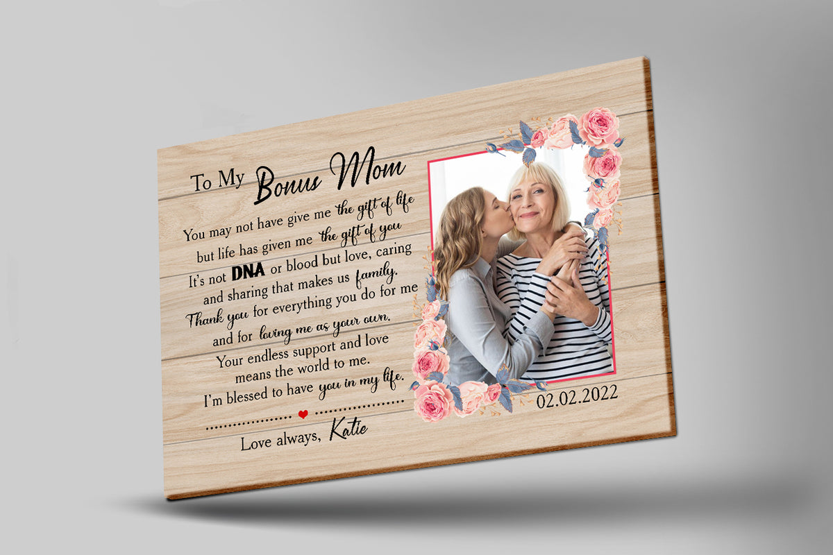 Canvas for Bonus Mom Step Mom Gift Bonus Mom Wall Art, Present