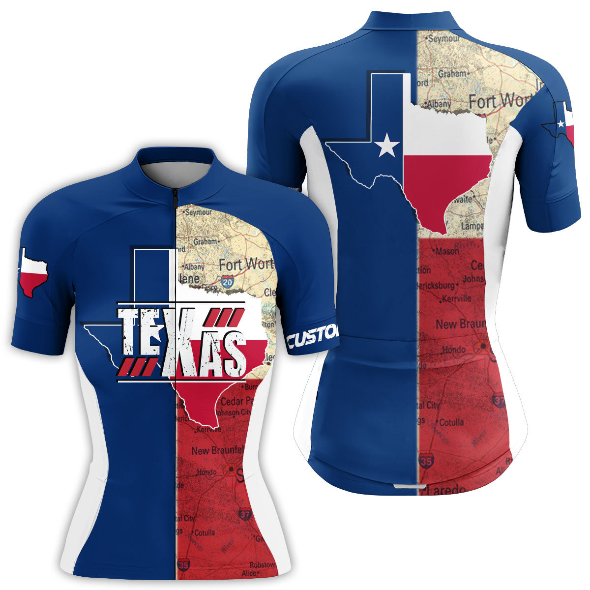 Women's BikeTexas Jersey, Full Zipper - BikeTexas