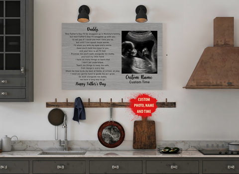 Personalized Canvas for New Dad| Happy First Father's Day Gift for Husband, Expecting Dad, Dad To Be| JC865