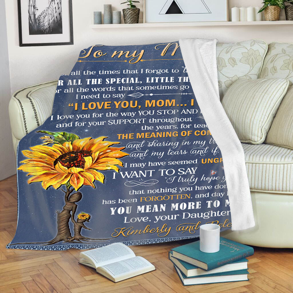 Personalized Blanket To My Mom Mom You Mean More To Me Sunflower Flee –  Myfihu