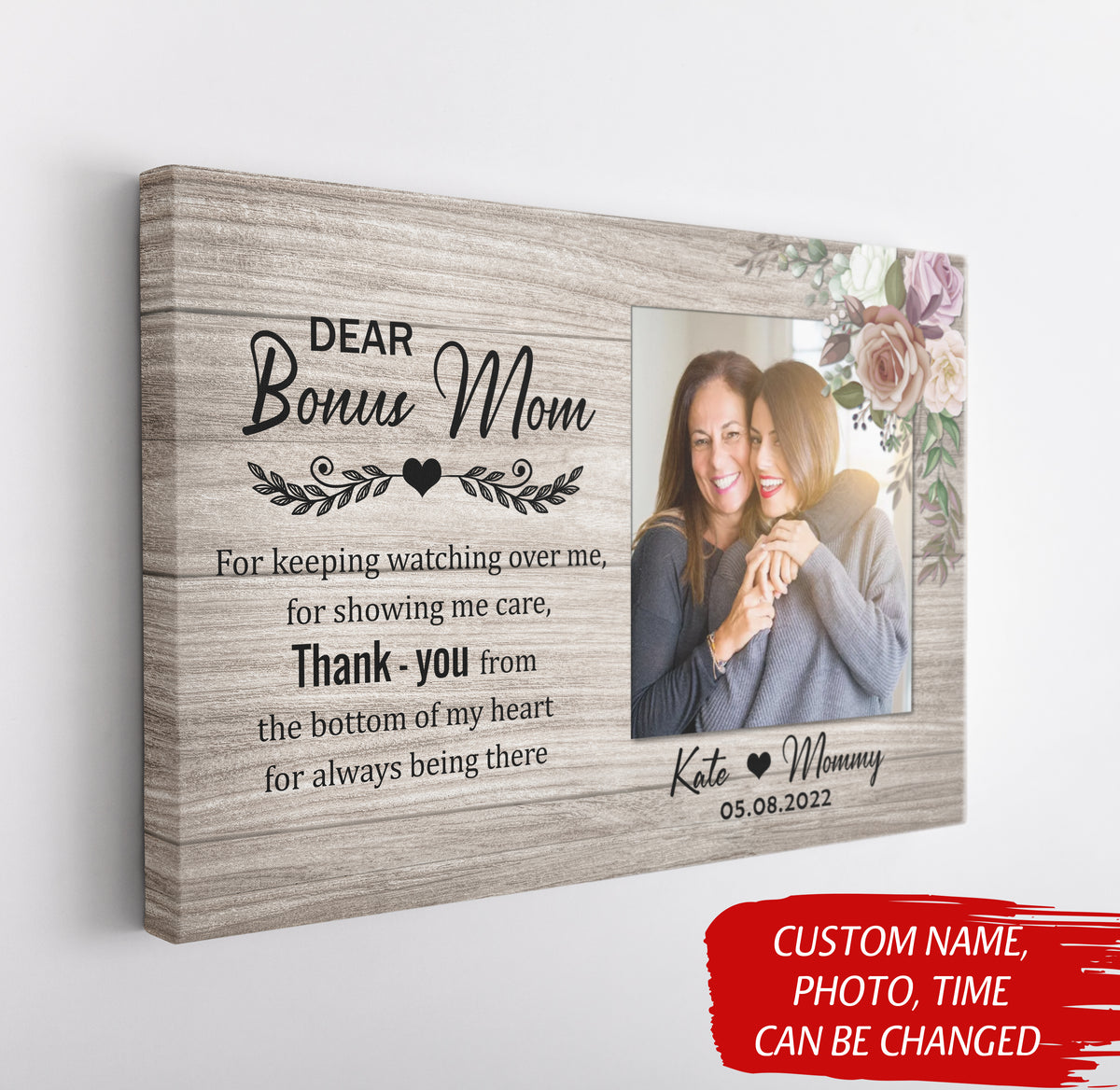 Personalized Gift For Bonus Mom With Meaningful Quotes - Giftforsoul