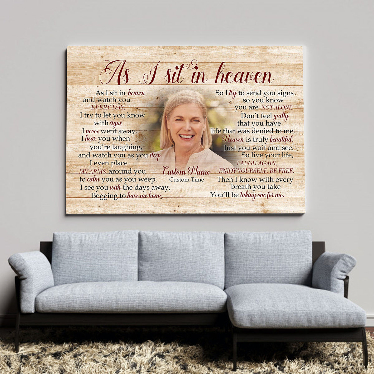 Sympathy gift for loss of Father Mother, As I sit in heaven Canvas/poster for loss of loved one - VTQ181