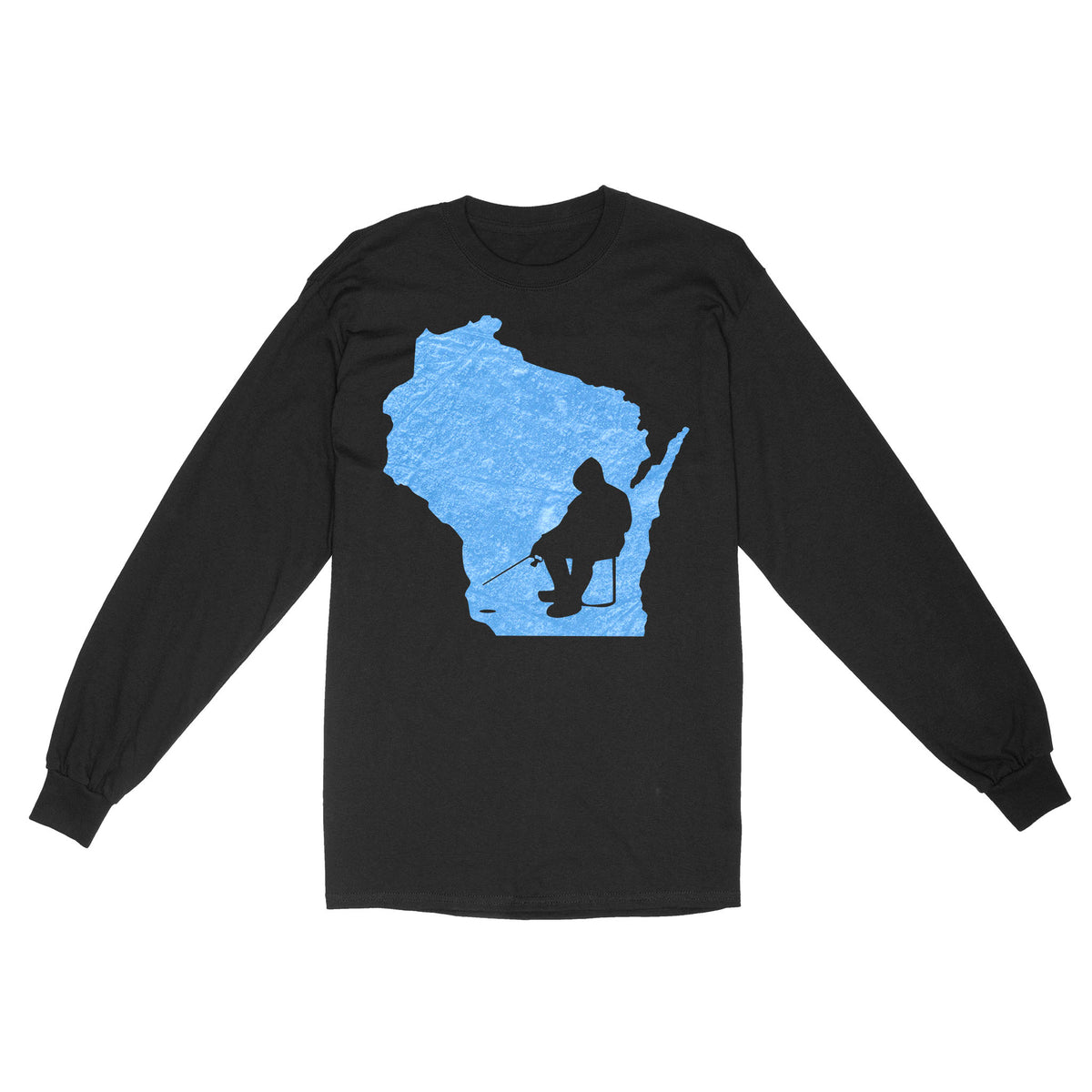 Wisconsin Ice Fishing Shirts, Winter Fishing Wisconsin State Love Fishing  Women's Tshirt - FSD2920 D06 - XS / Black