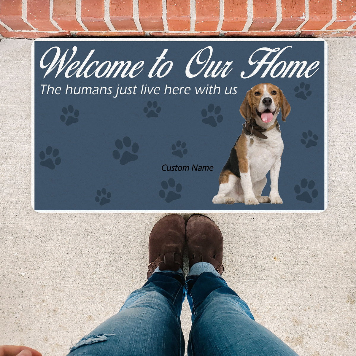 Personalized Pet Photo Doormat - Funny Dog Doormat Gift for Dog Lover, Dad Dog, Mom Dog, Dog Owner - Dog & Cat Lover Outdoor Decoration - Funny Pet Doormat Pet Lover Gift - JDM46 - A02M05