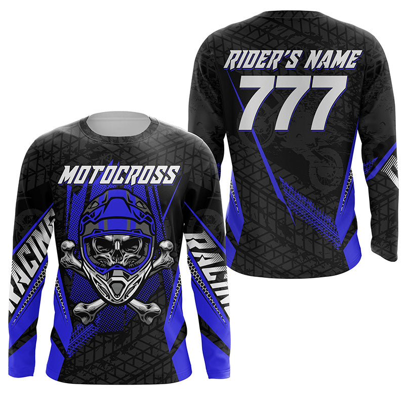 Myfihu Skull Motocross Jersey Custom Dirt Bike Off-Road Kid Men Women Upf30+ MotoX Racing Shirt Motorcycle PDT284, Adult Long Sleeves UPF / S