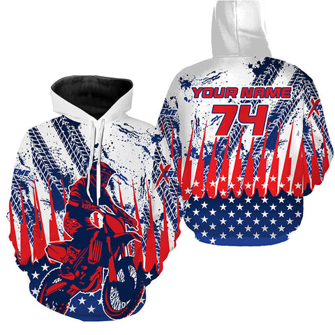 Custom Adult Dirt Bike Hoodie UV USA Flag Motocross Hooded Jersey Racing Motorcycle Pullover Hoodie PDT434