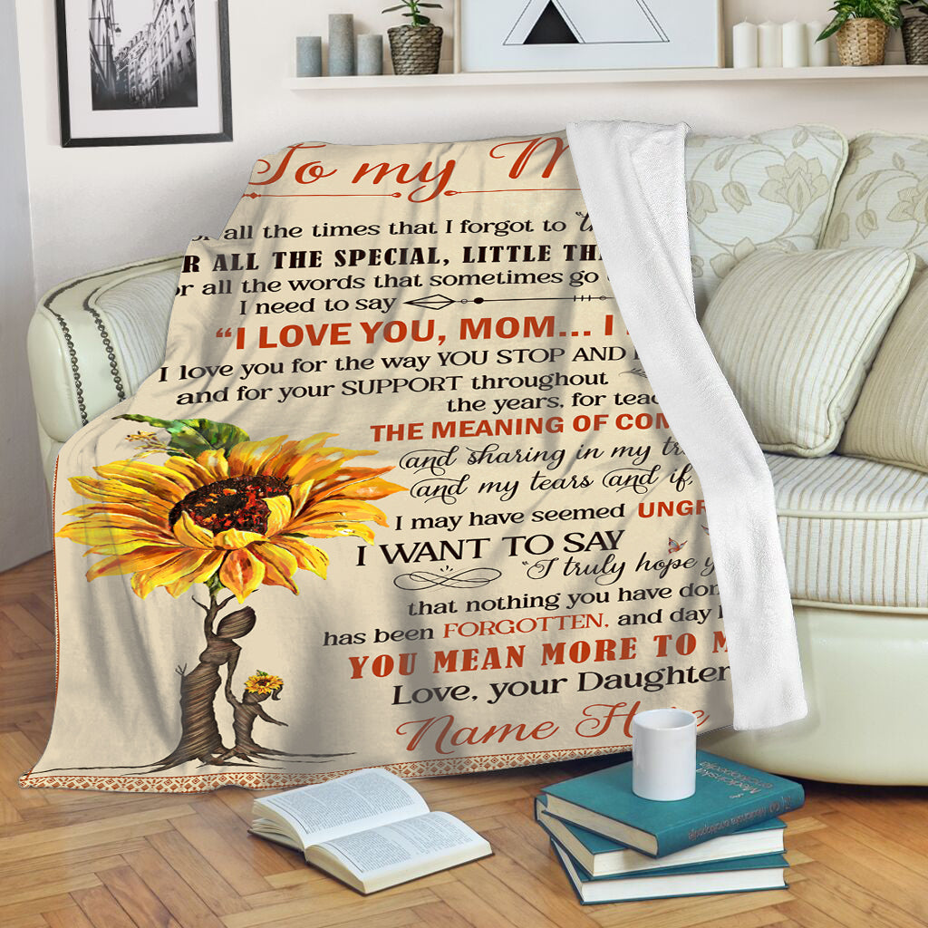 Personalized to My Mom Blanket - to My Mom Letter Blanket - Love Letter to  Mom from Son - Meaning Gift Birthday Mothers Day Christmas - Fleece Throw