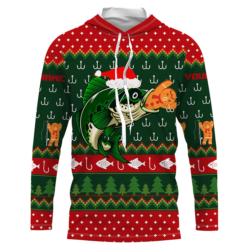 Ugly Christmas Sweater Gingerbread Bass Fishing Shirt, Christmas Fishi –  Myfihu