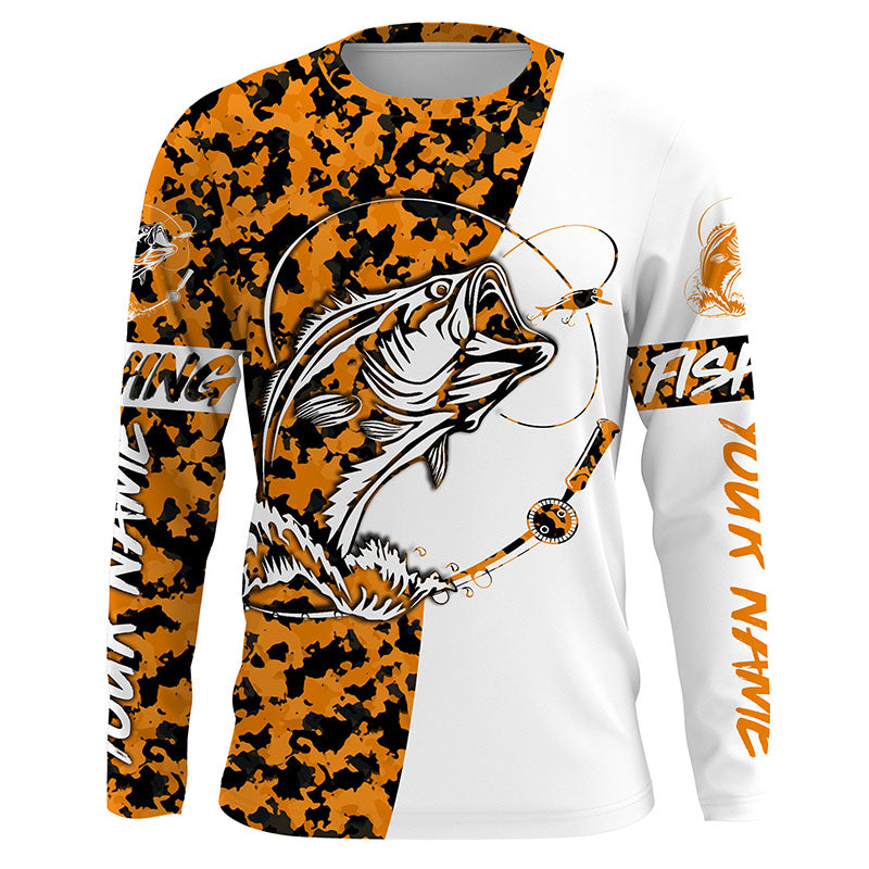 Personalized orange camo Bass Fishing Shirts, Halloween Bass fishing g –  Myfihu