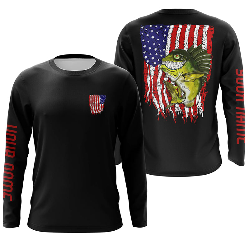 Angry Bass American flag Custom Fishing Shirts, Bass Fishing jerseys P –  Myfihu