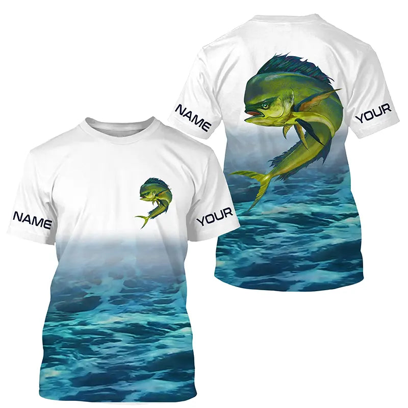 Mahi Mahi Dolphin Custom Long sleeve Fishing Shirts, Personalized