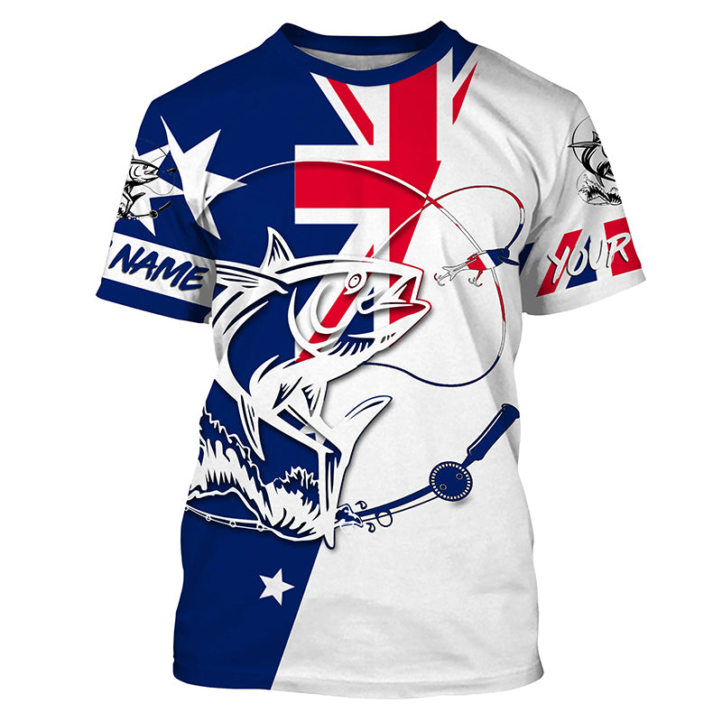Tuna Fishing Australia flag Custom Long sleeve performance Fishing