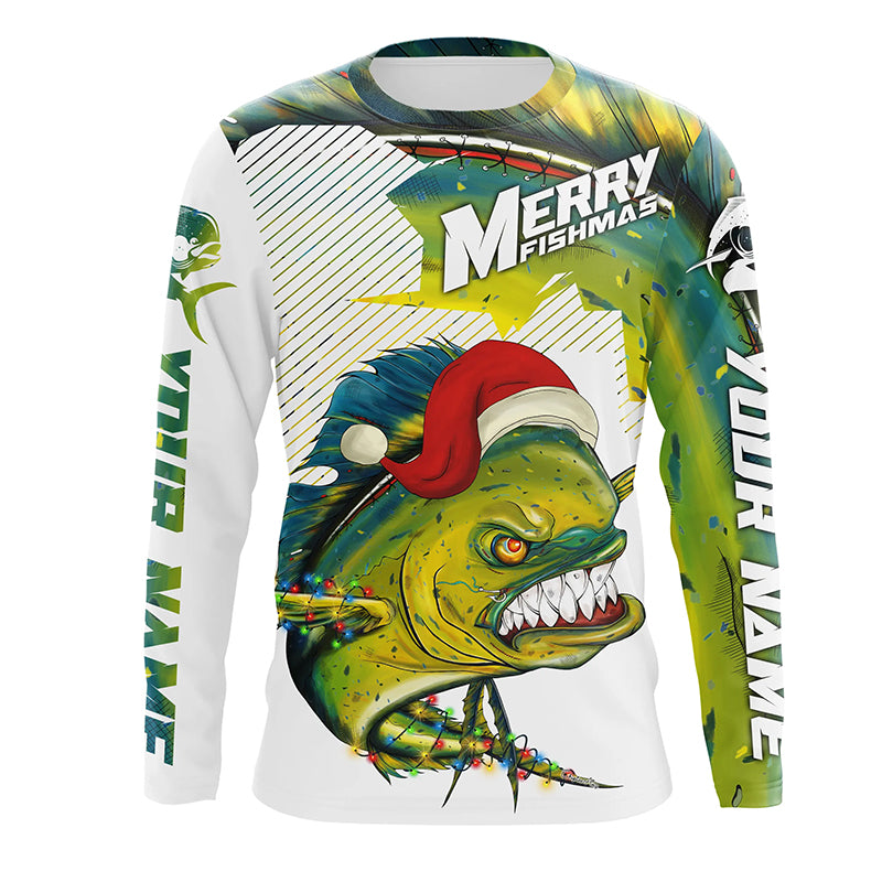 Ugly Fishing Christmas Mahi Mahi Fish Apparel, Merry Fishmas Custom Name  Shirts, Christmas Gift for Fisherman FSD2511