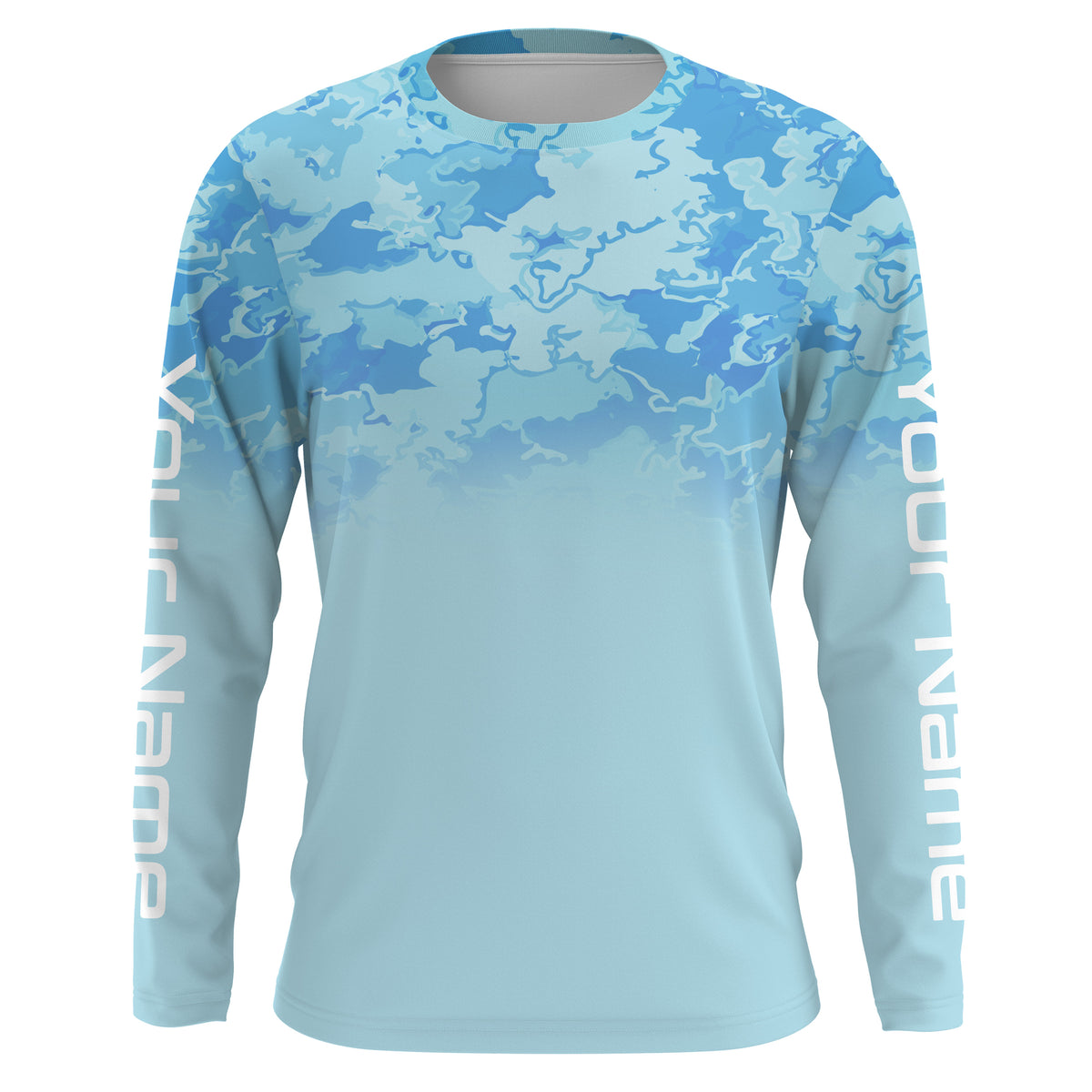 Personalized Blue fade camo Long sleeve performance Fishing Shirts UV –  Myfihu