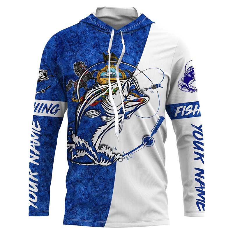 Pennsylvania Bass Fishing tattoo Custom Long sleeve Fishing Shirts, PA –  Myfihu
