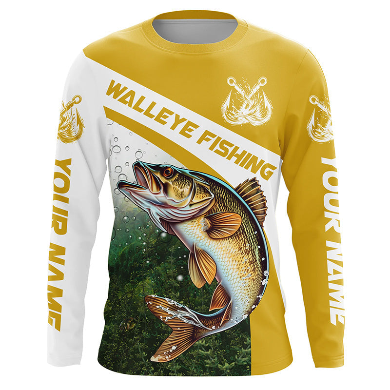 Walleye Custom Uv Long Sleeve Fishing Shirts, Walleye Tournament