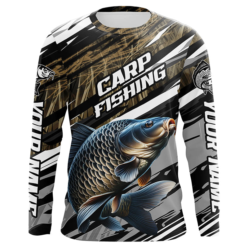 Carp Fishing Grass Camo Custom Long Sleeve Shirts, Carp Uv Fishing Jer –  Myfihu