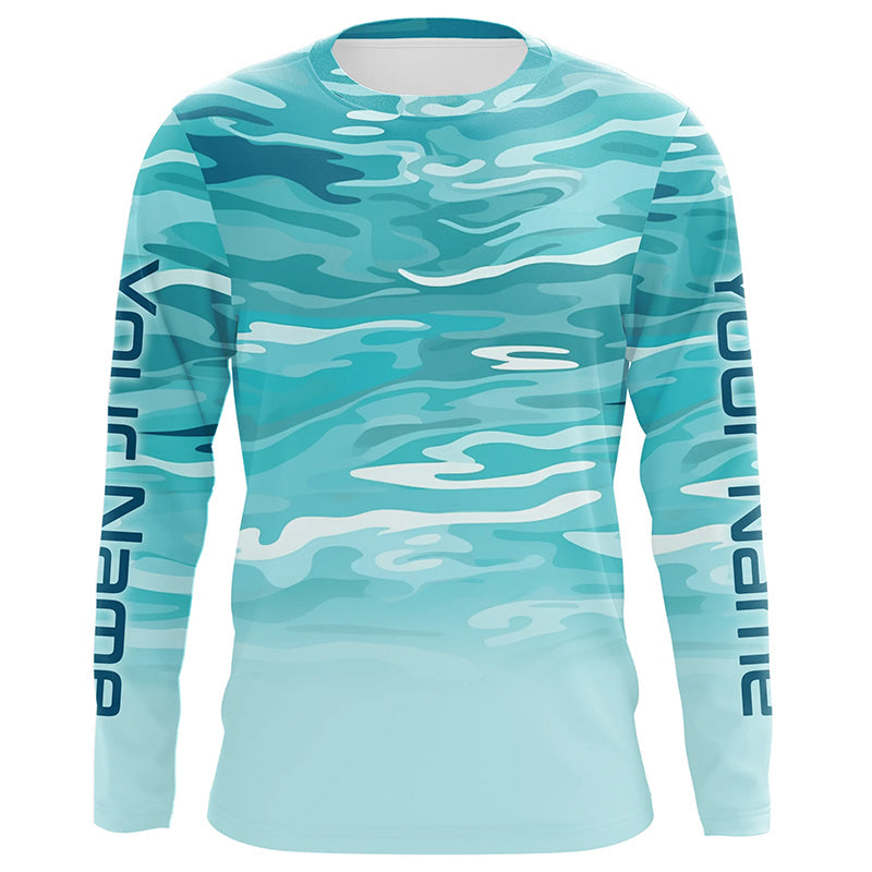 Blue Camo Custom Long Sleeve Tournament Performance Fishing Shirts For –  Myfihu