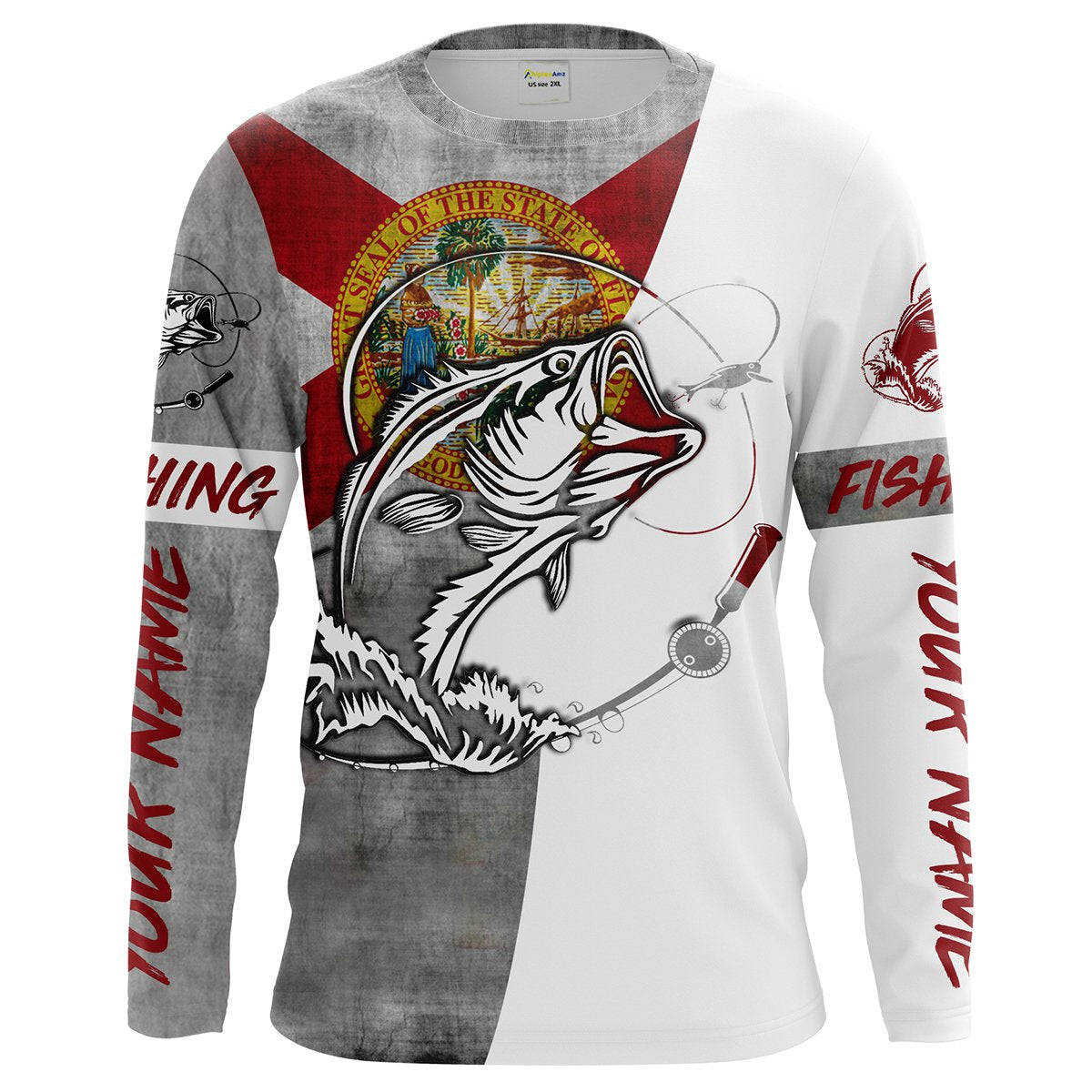 Florida Largemouth Bass Fishing Custom Long Sleeve Fishing Shirts, Florida  Flag Fishing Shirts - IPHW1149 – Myfihu