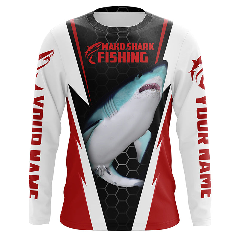 Mako Shark Fishing Custom Long Sleeve Fishing Shirts, Shark